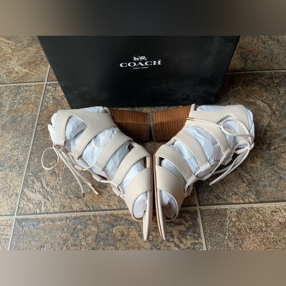 Coach Larissa Semi Matte Calf Sandals- Chalk, Women’s Size 9 - Picture 7 of 11